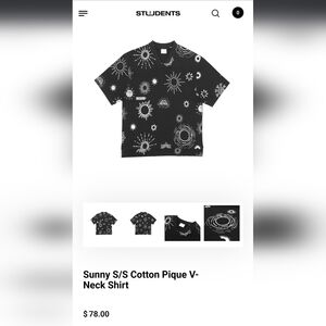 Students Golf shirt Sunny S/S Cotton Pique V-Neck Shirt